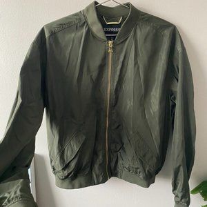 Express Olive Bomber Jacket